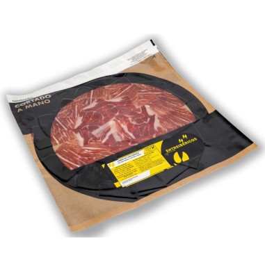 Assiette de jambon Serrano cebo 50 % race ibérique - COUPÉ À LA MAIN