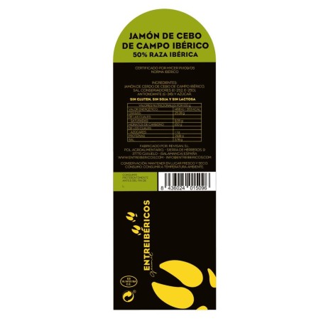 OFFRE SPÉCIALE ÉTÉ Jambon de cebo de campo ibérique 50 % race ibérique GRANDE TAILLE